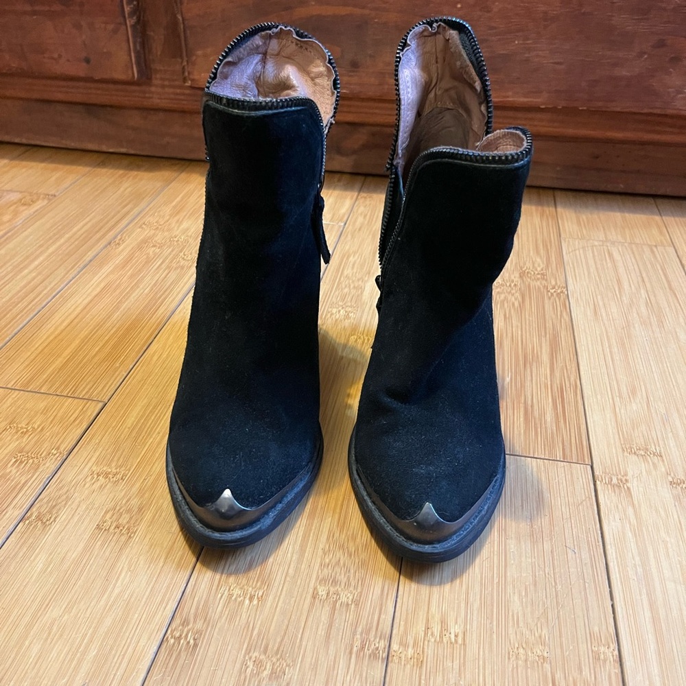 Black Suede Ankle Boots Size 6